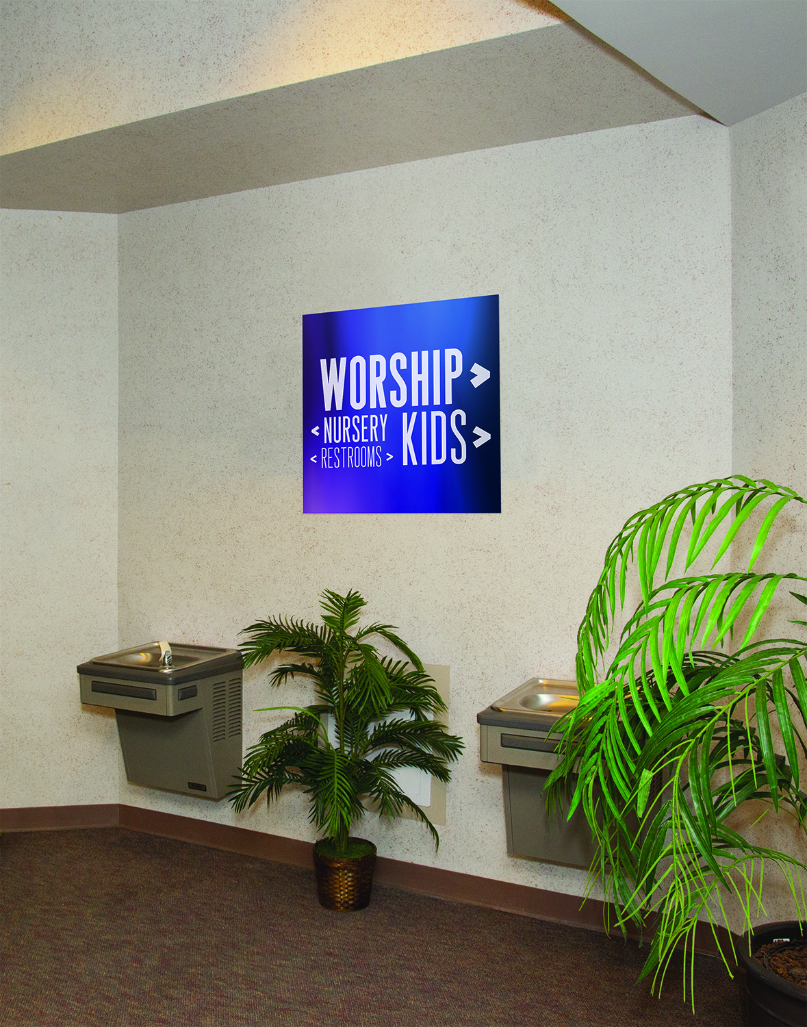 Rigid Signs, Blue Stucco, Blue Stucco Directional, 23 x 34.5 8