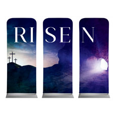 Risen Cross Tomb Triptych 