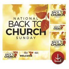 Back to Church Welcomes You Orange Leaves 