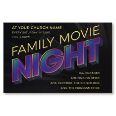 Family Movie Night Neon 