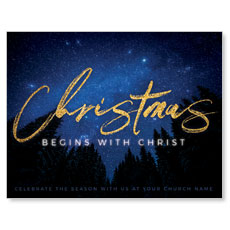 Night Sky Gold Script Christmas 