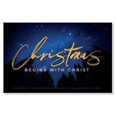 Night Sky Gold Script Christmas 