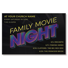 Family Movie Night Neon 