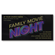 Family Movie Night Neon 