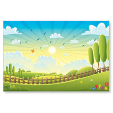 Bright Meadow Wall Scene 